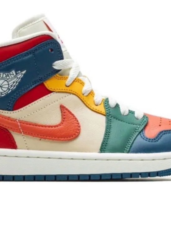 Nike Shoes - Jordan Air Jordan 1 Mid Multicolored Swoosh Leather Sz 9.5Colorblock DN3738-400
